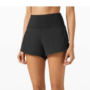 🍋 Lululemon Speed-up 4” High-Waist Black Shorts Excellent Condition